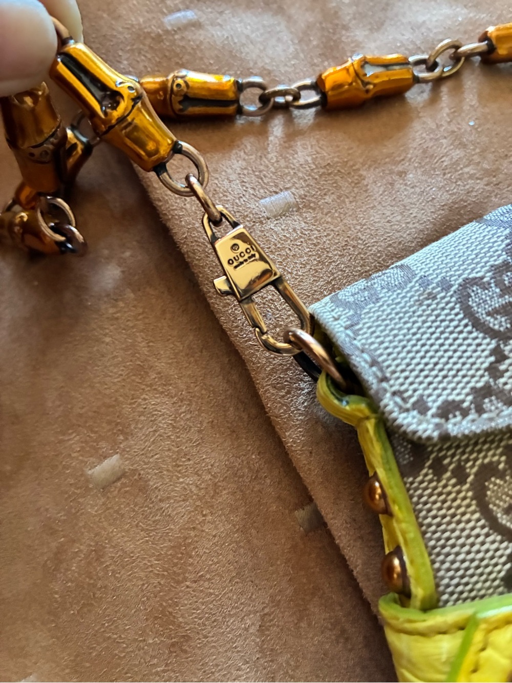 Gucci GG Crocodile 2004 Tom Ford bamboo oro coccodrillo jewel snakehead horsebit - Picture 8 of 10